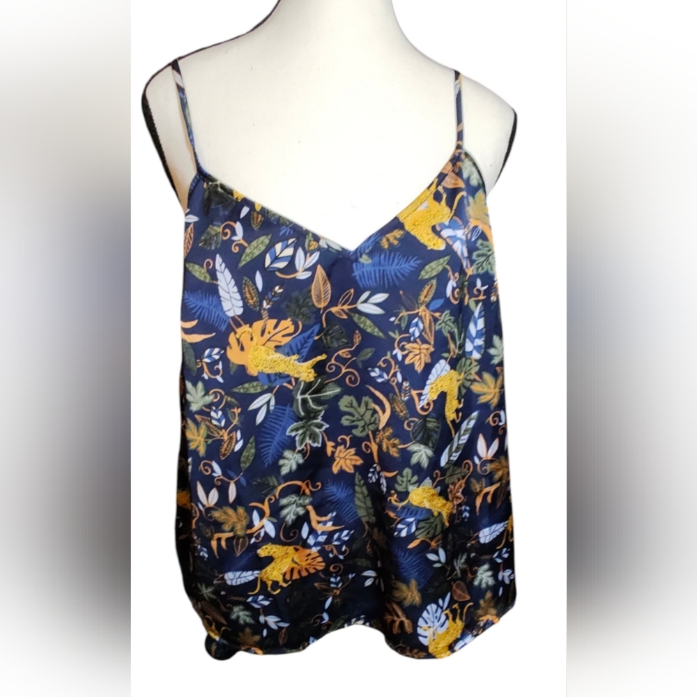 J. Crew Navy Floral & Tiger Print Camisole. New Without Tags.